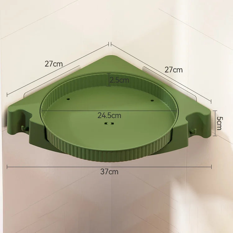 360° Rotate Shower Organizer Shelves Bathroom Swivel Shelf Kitchen Storage Organiser Shower Shelf  Bathroom Accessories