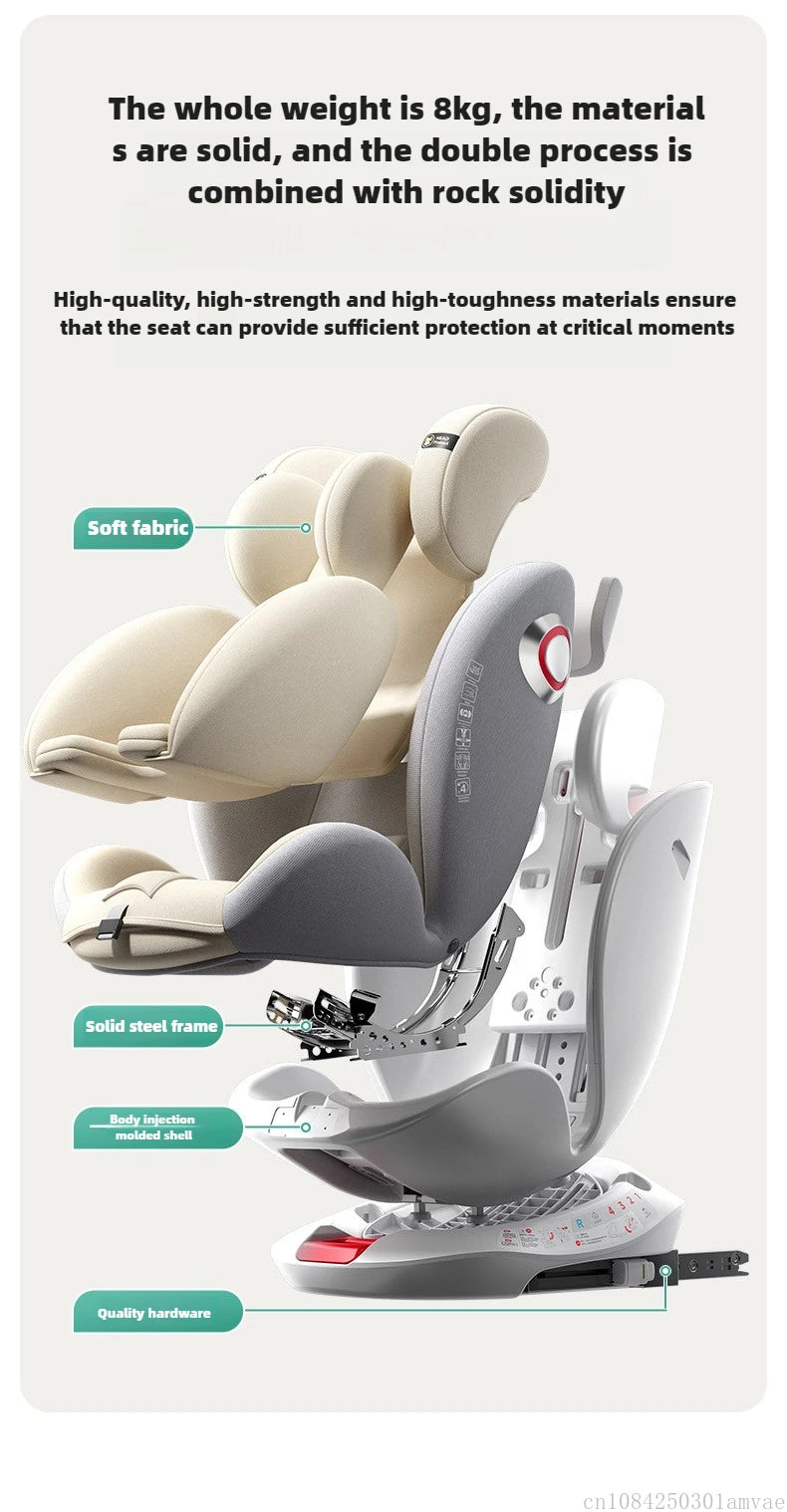 Universal 360° rotation Child Car Safety Seats baby car seat sit chair for 0-12 years old ISOFIX steel interface for newborn