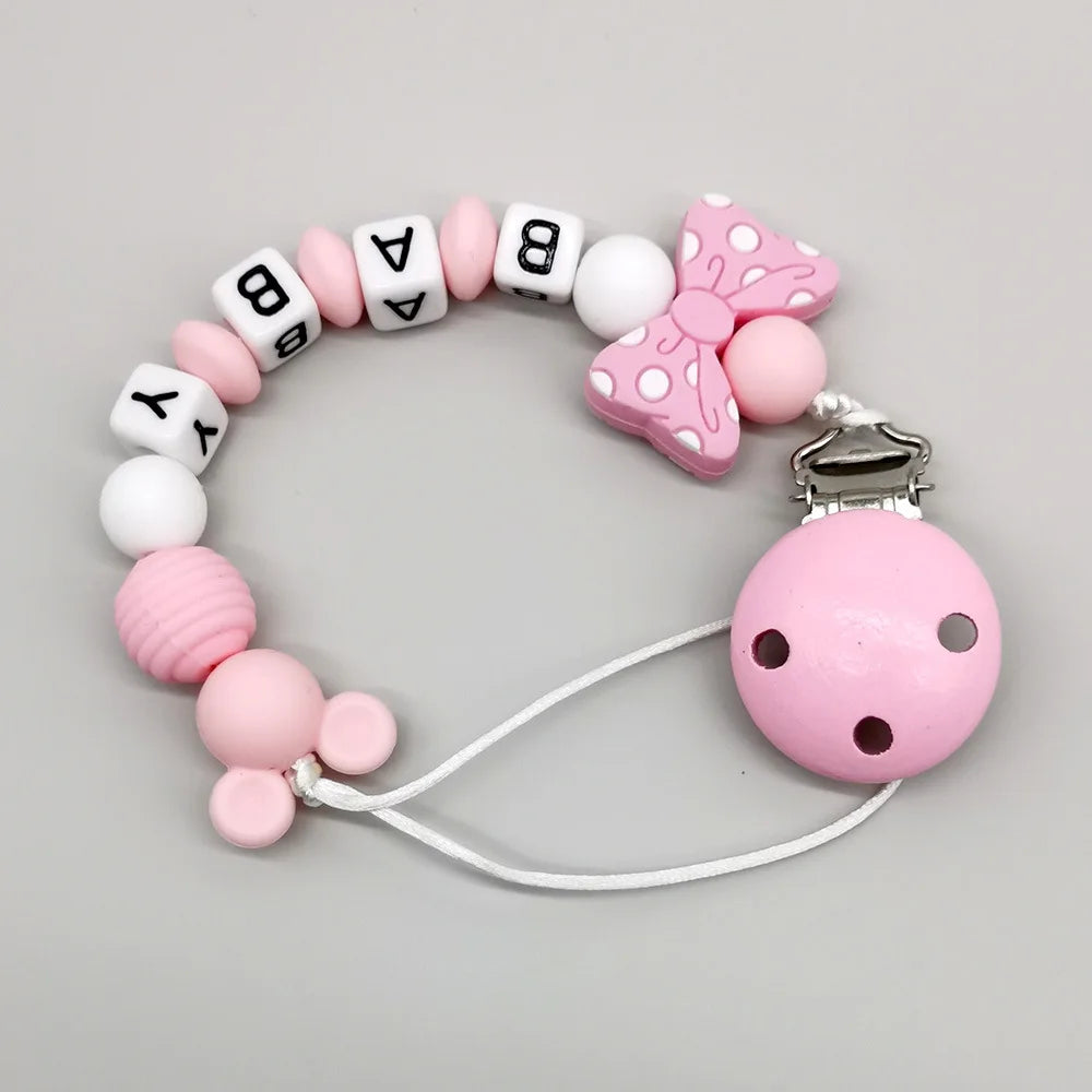 Baby Pacifier Clip Personalize Name Custom Newborn Dummy Nipple Holder Chain Babies Accessories Pendant Teething Toys Chew Gifts