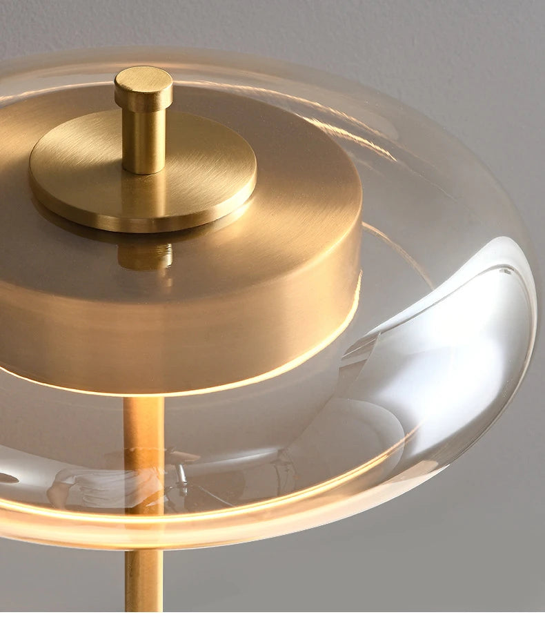 Retro Glass Floor Lamp Luxury Gold Lustre Glass Floor light for Living Room Bedroom bedside Mushroom Metal Art Design Table lamp