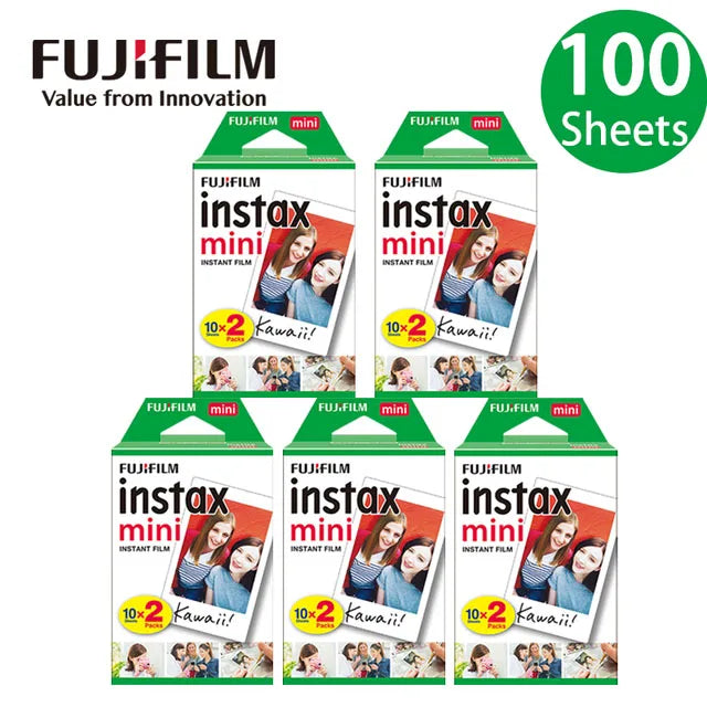 Fujifilm Instax Mini Film White 10 20 40 60 80 100 Sheets For FUJI Instant Photo Camera Mini 12/11 Mini 9 8 7 70 90 Film Camera