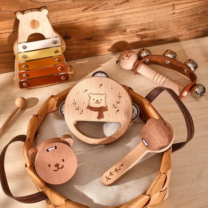 Musical Montessori Toys Baby Toys Rattle Bell Drum Xylophone Percussion for 0 3 Year Kids Early Educational Instruments Toys - AIAZ