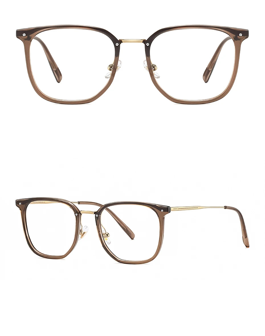 CAPONI Prescription Glasses Women Myopia Retro Light Weight Computer Anti Blue Light Glasses Photochromic Eyes Glasses PJ34022