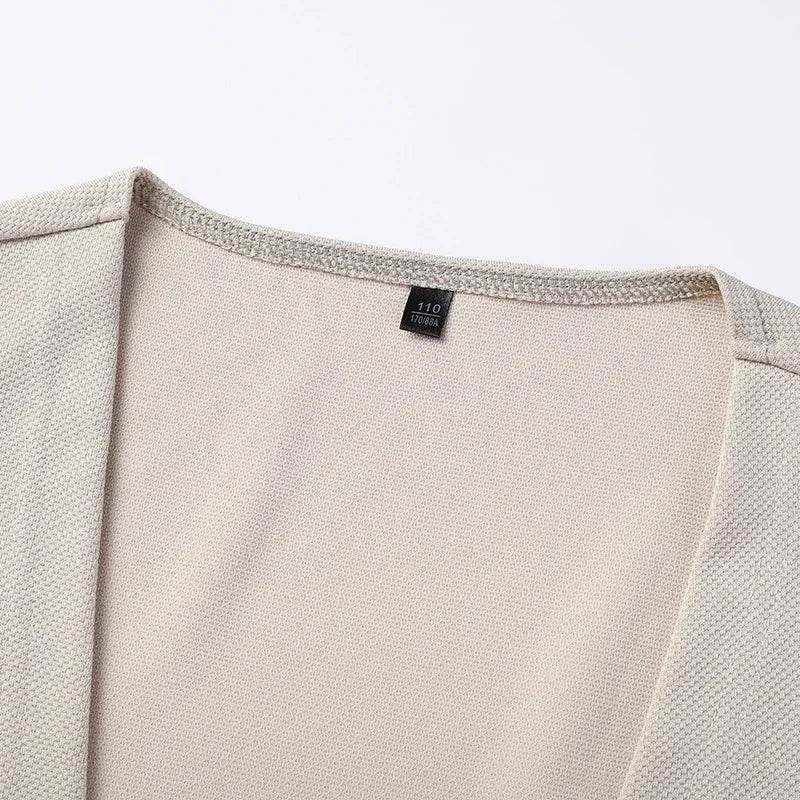 New Men's Casual Solid Color Long Sleeved Cardigan Cloak Spring and Autumn Fashionable Comfortable Top - AIAZ