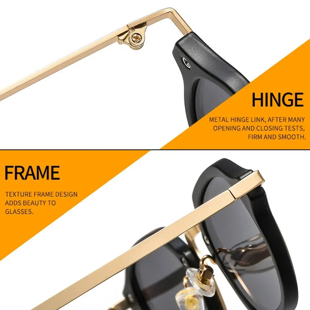 Punk Shades Vintage Trendy Driving Sun Glasses UV400 Protection Small Square Sunglasses for Women & Men