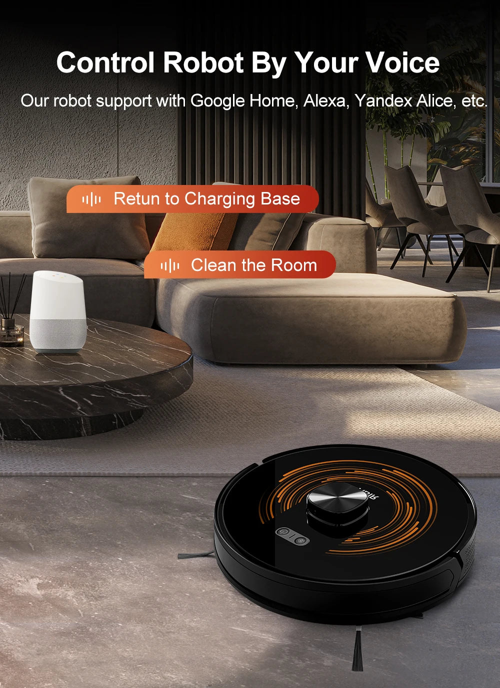 Robot Vacuum Cleaner K30 Self-cleaning dustbin, Dual Laser,UV Spot Cleaning,240mins Runtime, Auto Smart Carpet Floor Washing