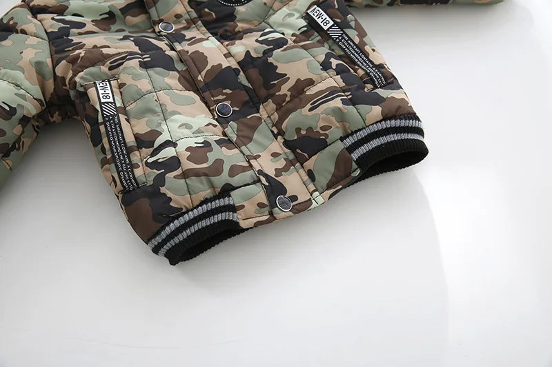 Autumn Winter Boys Jacket New Keep Warm Baby Coat Hooded Zipper Fashion Fur Collar Boys Outerwear 2 3 4 5 6 Years Kids Clothes