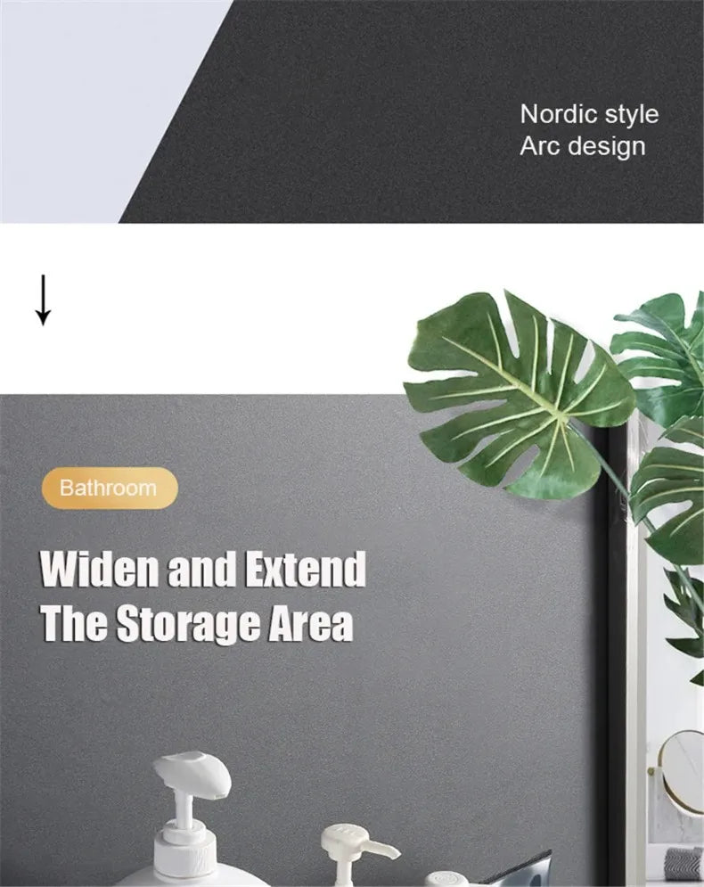 ECOCO Bathroom Shelves Organizer Storage Rack Wall Mount Towel Shelf Shampoo Rack with Towel Bar Rack Kitchen Accessories