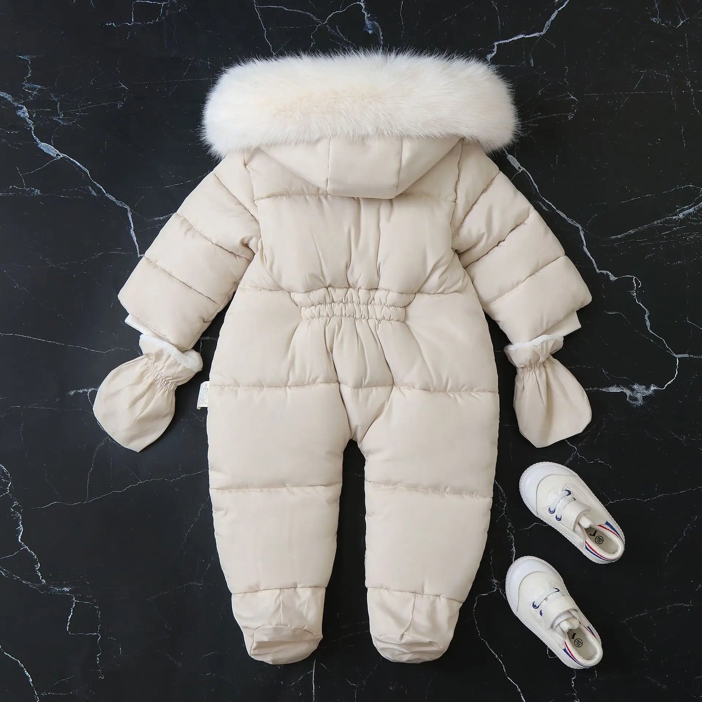 2024 New Winter Baby Rompers Thick Warm Infant Hooded Inside Fleece Jumpsuit Newborn Boy Girl Overalls Toddler Clothing Set