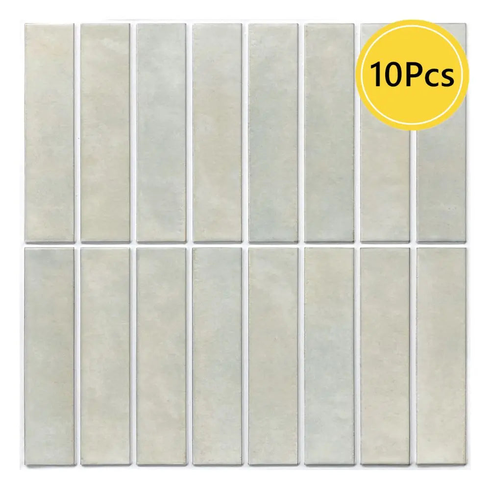 10pcs 3D Tile Stickers, Self-adhesive Green Tiles, Bathroom Wall Tile Stickers, Water and Mold Resistant, 30x30cm