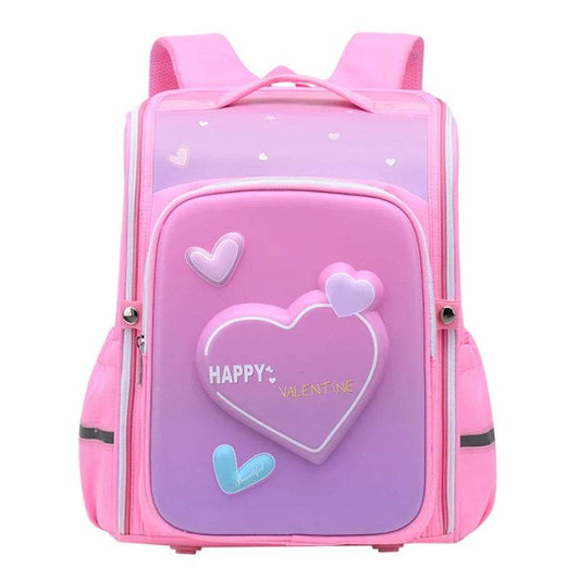 primary school bags for girls cute cartoon love heart pink school backpack student bookbag elementary school kids backpack - AIAZ