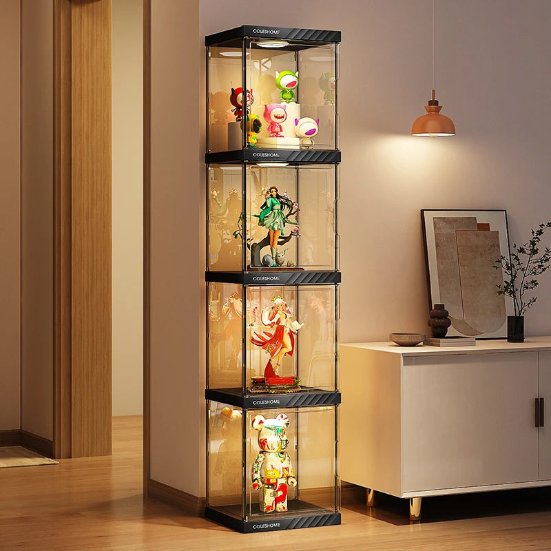 Handmade Display Cabinet, Decorative Model, Building Block Storage Box, Transparent Lego Layered Toy Rack for Household Use