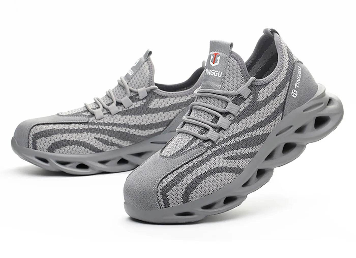 Men's safety shoes are anti impact, anti puncture, soft, comfortable, breathable, anti slip, and wear-resistant work shoes - AIAZ