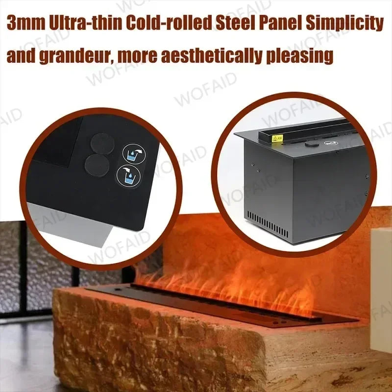 Upgraded LED Electric Fireplace 128 Color Flames Safe Touch APP Remote Controller Fireplace for Living Room/Office