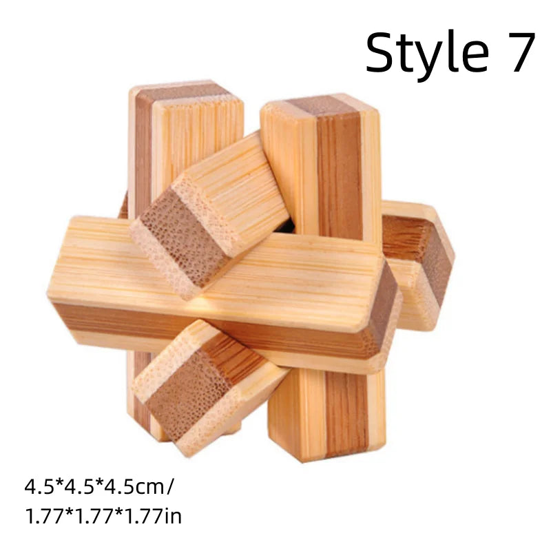 New Wooden Kong Ming Lock Lu Ban Lock IQ Brain Teaser Educational Toy Children Montessori 3D Puzzles Game Unlock Toys Kid Adult