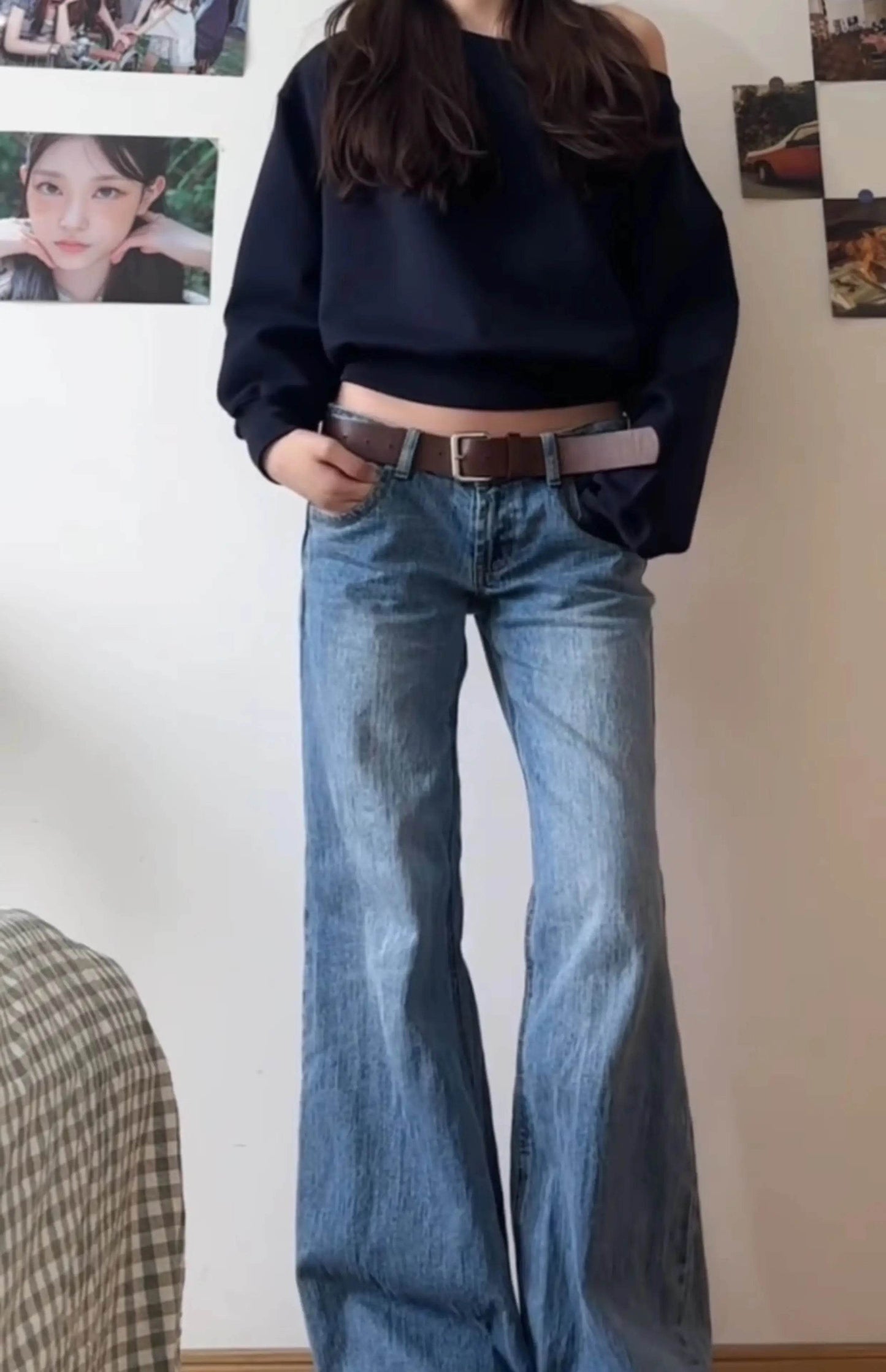 Autumn Winter Women Vintage Old Money Baggy Flare Jean Japanese Y2K Streetwear Denim Pants Grunge Bell-Bottom High Street Korean - AIAZ