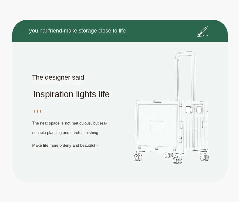 Multifunctional Camping Trolley Large Capacity Portable Folding Outdoor Storage Box Home Camping Push Box Camping Equipment