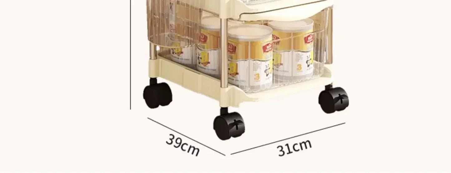 Small Cart Storage Rack, Snack Storage Rack, Multi-layer Storage Cabinet, Drawer Style Movable Baby Product Storages Rack