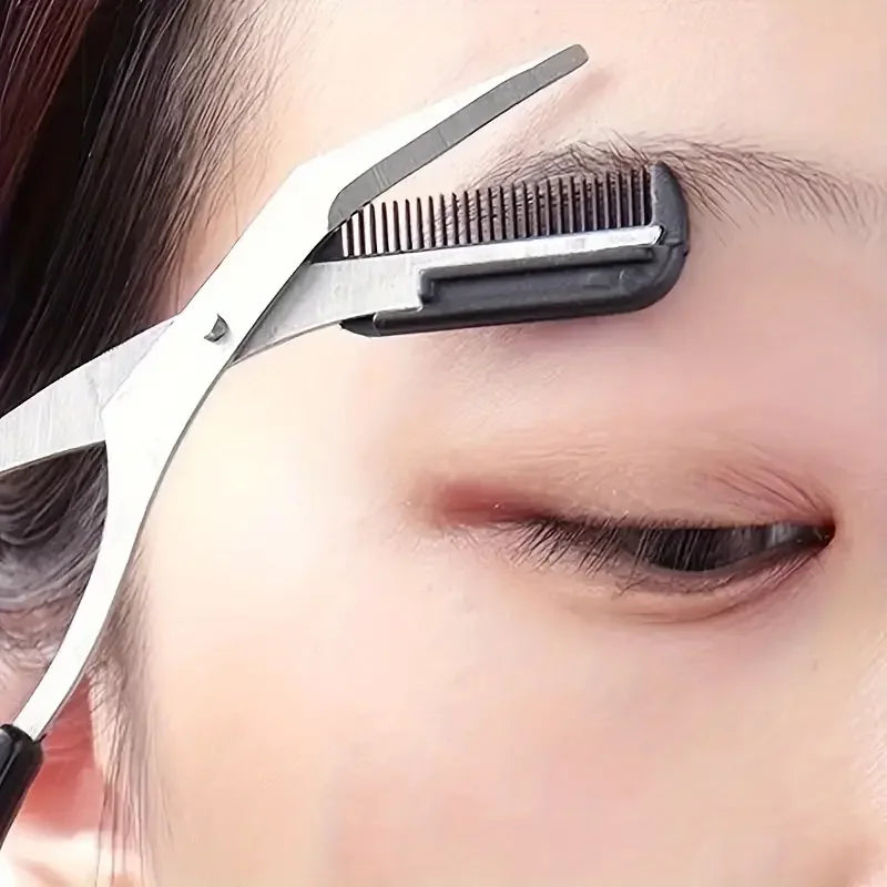 Eyebrow Trimmer Scissor with Comb Facial Eyelash Hair Removal Grooming Shaping Eyebrow Shaver Cosmetic Makeup Accessories New