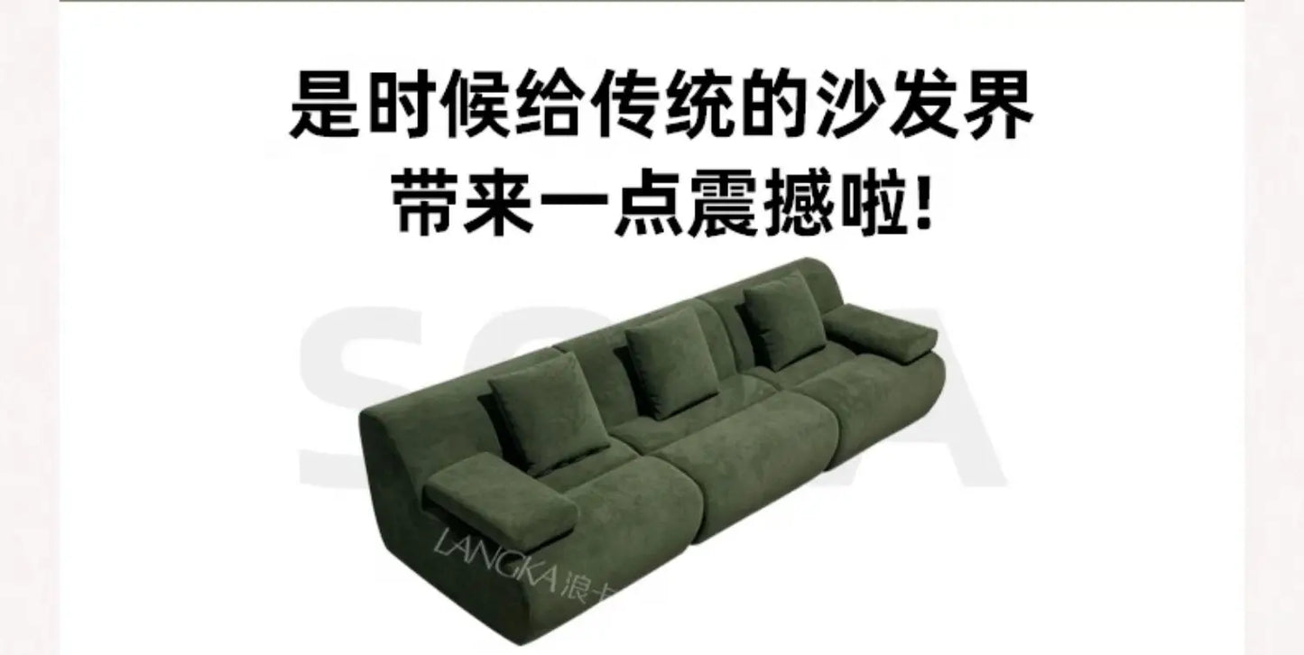 Design Large Green Sofas European Filler Armrest Salon Living Room Sofas Compressed Bedroom Lazy Divano Compresso Home Furniture