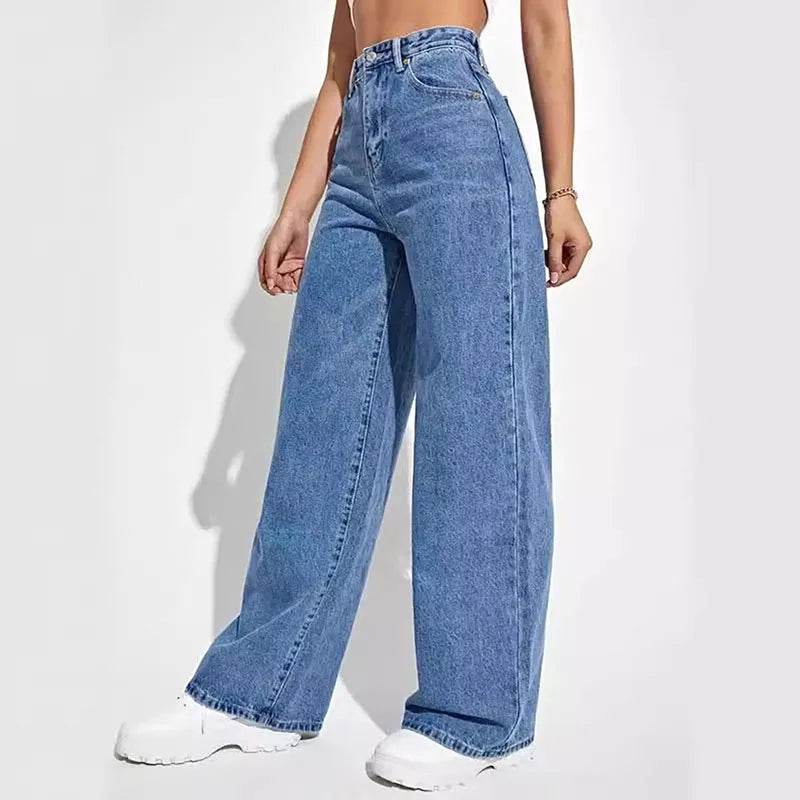 Women Jeans 2025 New Women Wear European And American Loose Denim Wide Leg Pants Slim High Waist All-Match Jeans For Women H300 - AIAZ