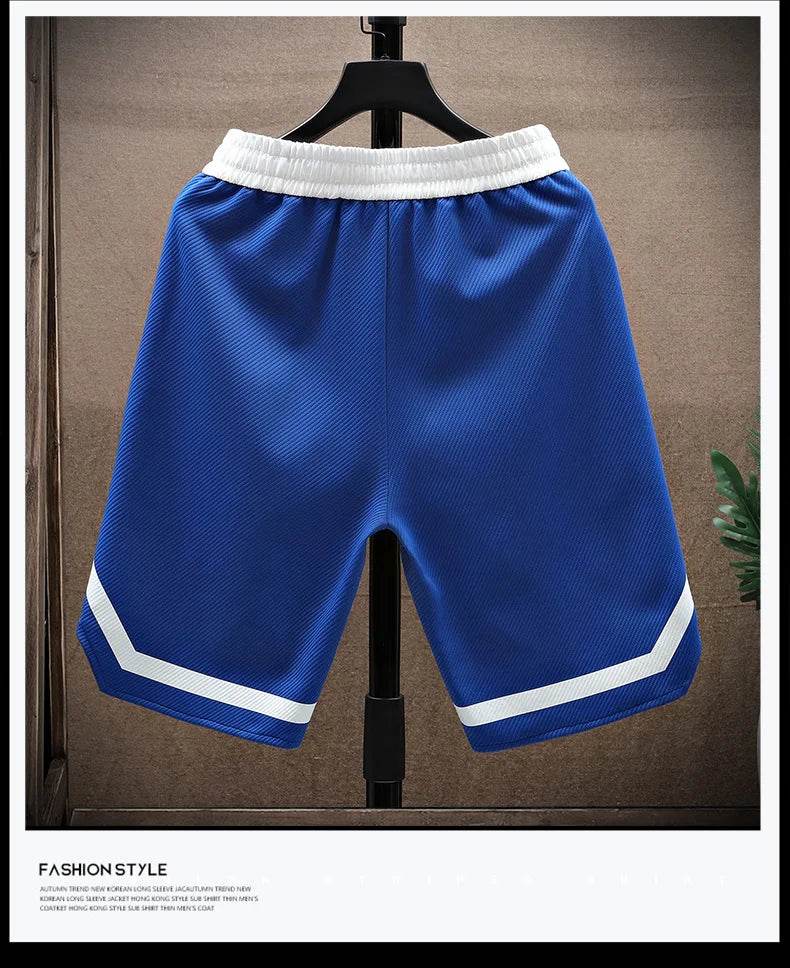 2025 Summer Men's Running Shorts Casual Jogging Sport Short Pants patchwork Print Drawstring Loose Dry Gym Sports Shorts - AIAZ