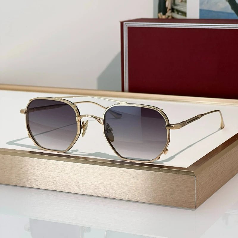 MARBOT Sunglasses Double Bridge Design Handmade Quality Alloy Rectangular Designer Brand Classic Alloy Glasses Outdoor UV400