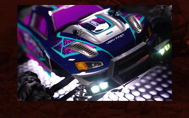 1:16 4WD RC Car 70KM/H Or 50KM/H With LED Remote Control Cars High Speed Drift Monster 4x4 Truck for Kids vs Wltoys 144001 Toys - AIAZ
