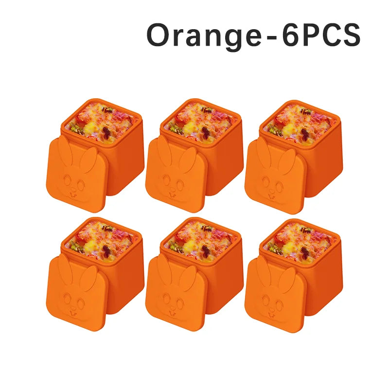 Non-stick Silicone Lunch Box For Kids Sauce container With Lid Small Lunch Box Accessories Dip Container Food storage container