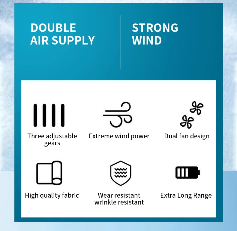 Cooling Fan Vest Hiking Air-conditioned Clothes Men Women Cooling Vest Work Sport Outdoor Camping Fishing Summer Cool Jacket