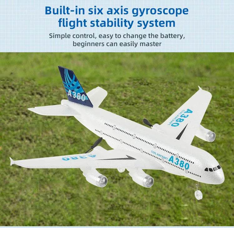 3Ch 2Ch A380 Rc Plane Glider Airplanes Remote Control Foam Aircraft Fixed Wing Aircraft 6 Gyroscope Model Airplane Toys Hobbies - AIAZ
