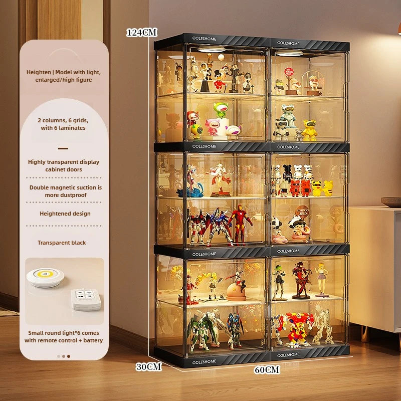 Handmade Display Cabinet, Decorative Model, Building Block Storage Box, Transparent Lego Layered Toy Rack for Household Use