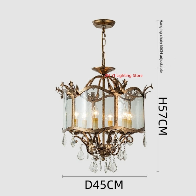 American Restaurant Chandelier Vintage   French Candle Bedroom Crystal Lighting Including light bulbs