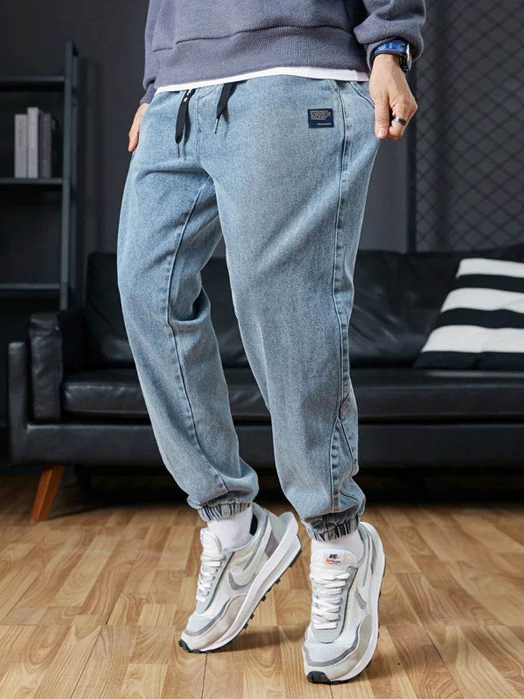 Big Size Men's Jogger Jeans 6XL 7XL 8XL Streetwear Black Blue Casual Denim Cargo Pants Stretch Cotton Taper Jeans Baggy Trousers - AIAZ