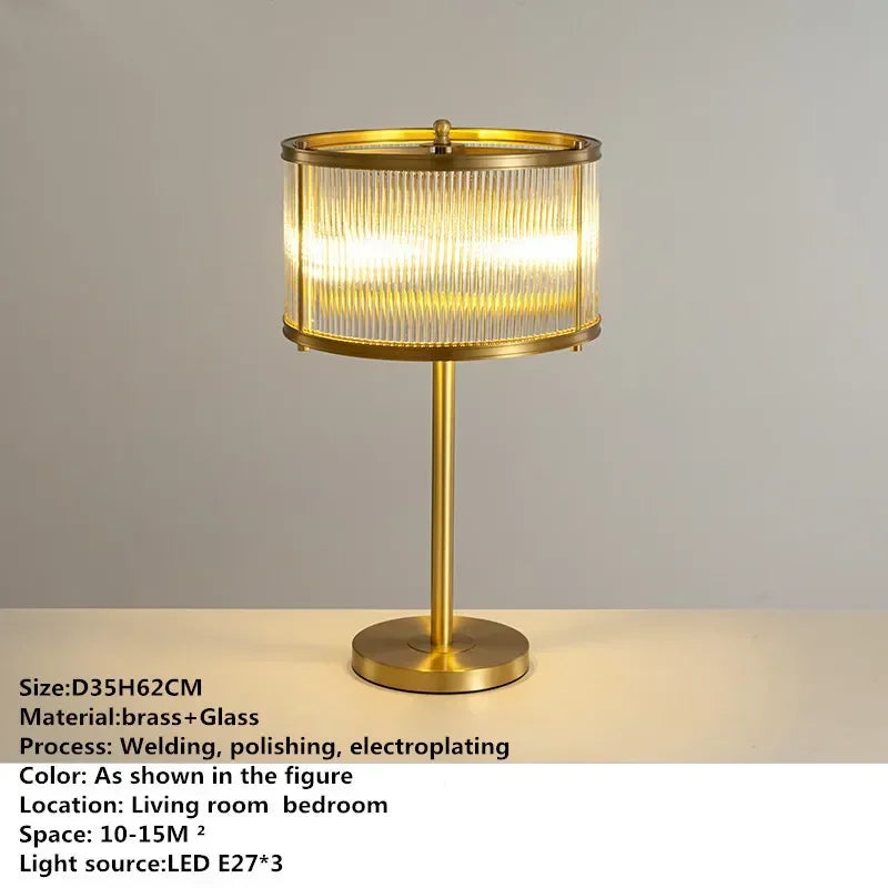 TEMAR Nordic Brass Table Lamp Modern Luxurious Living Room Bedroom LED Originality  Desk Light