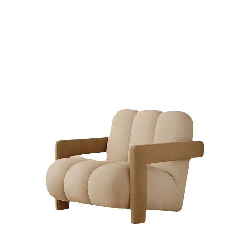 Cream Style Single Lounge Chair Light Luxury Sofa Designer Wool Living Room Reception Single Chair