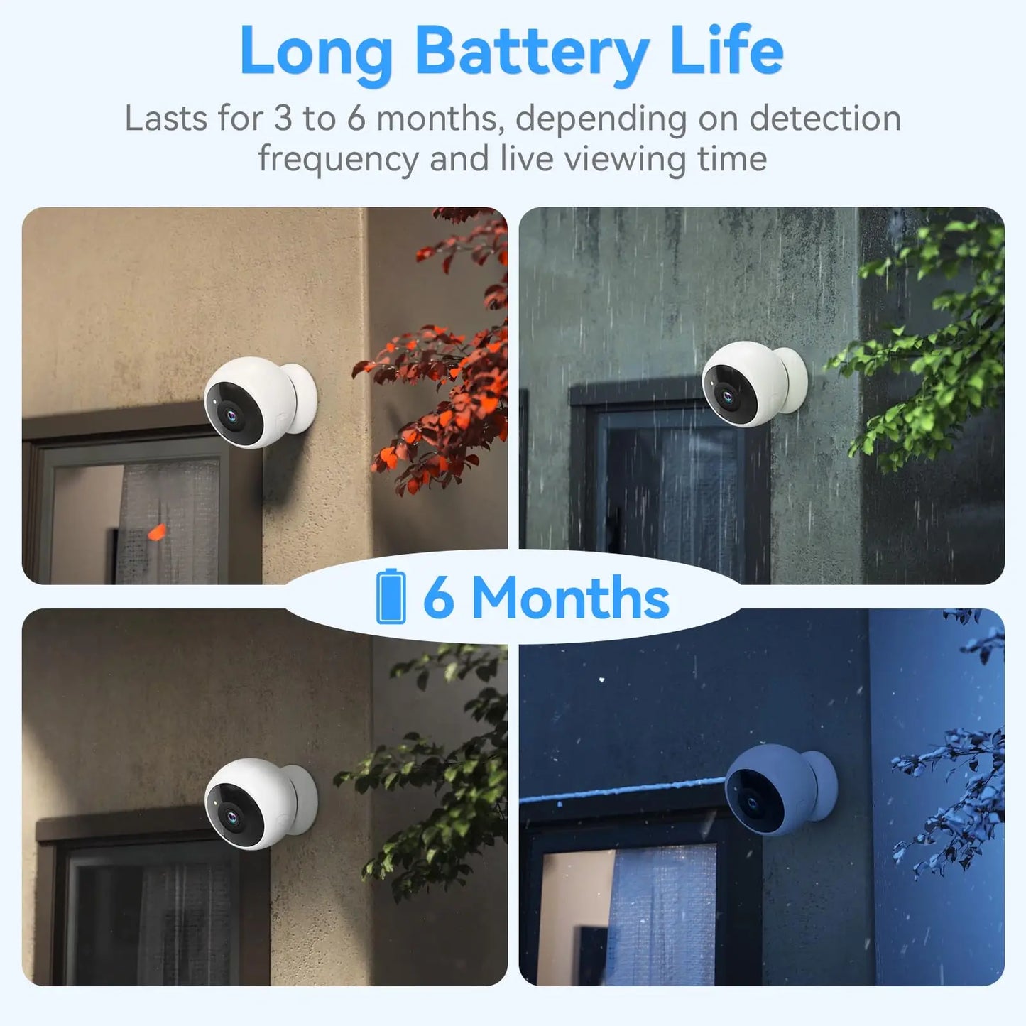 2K 5MP Wifi Home Security Camera Wireless Outdoor Magnetic Battery Powered Camera Surveillance AI Motion Detection Indoor HD Cam