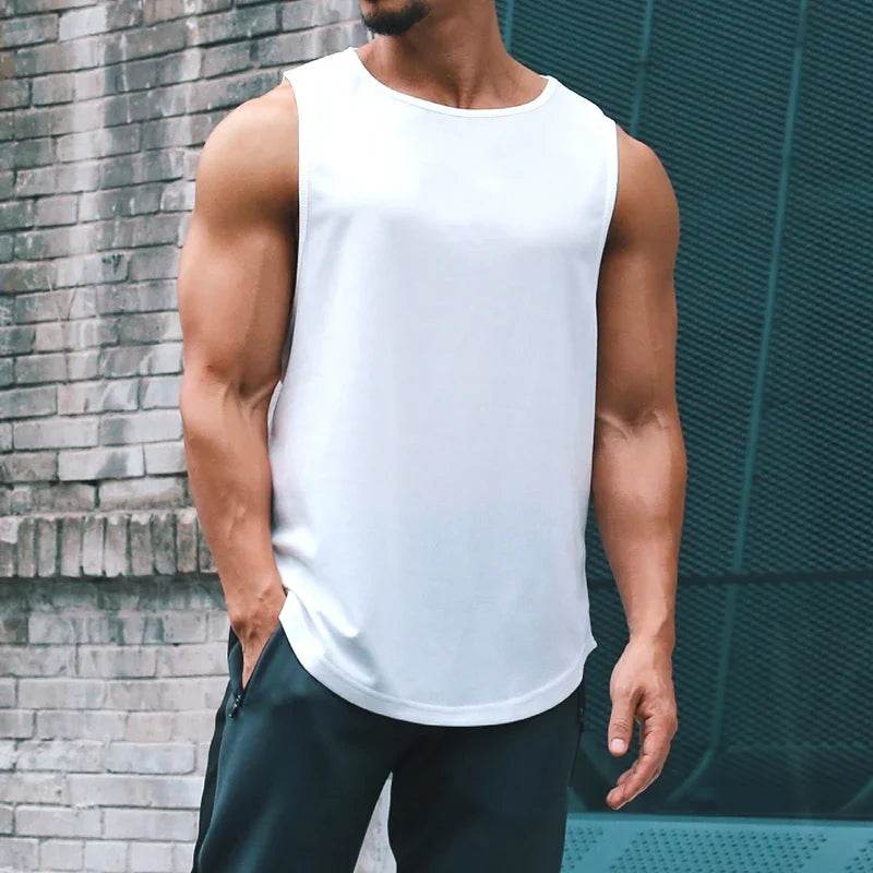 Men's Clothing Bodybuilding Gym T-shirts for Men Basketball Man Sleeveless Shirt T-shirt Vest Summer Clothes Tops Tees - AIAZ