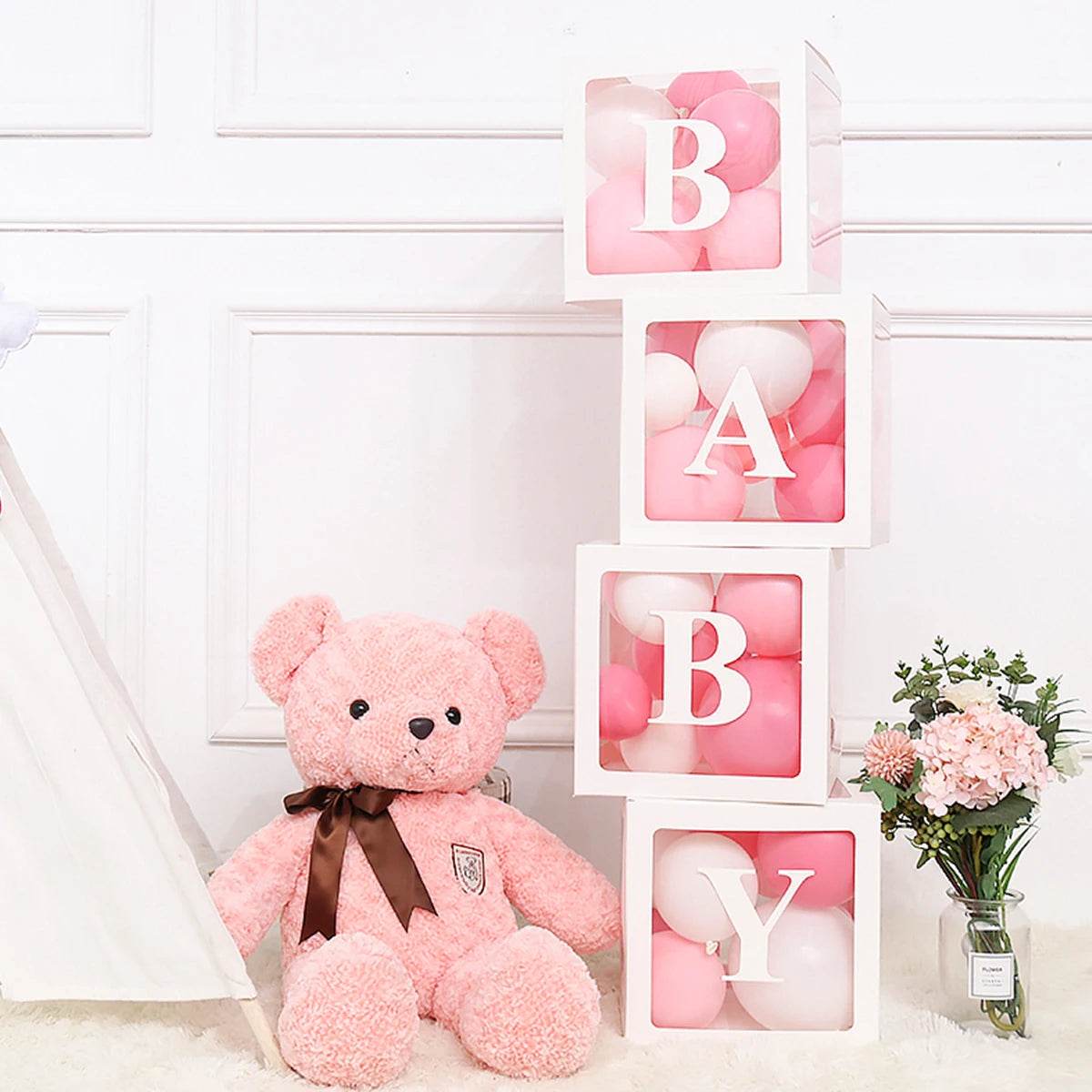 BABY Balloon Box Baby Shower Decoration Boy Girl One Year Frist One 1st Birthday Birthday Party Docor Kids Gender Reveal Decor - AIAZ