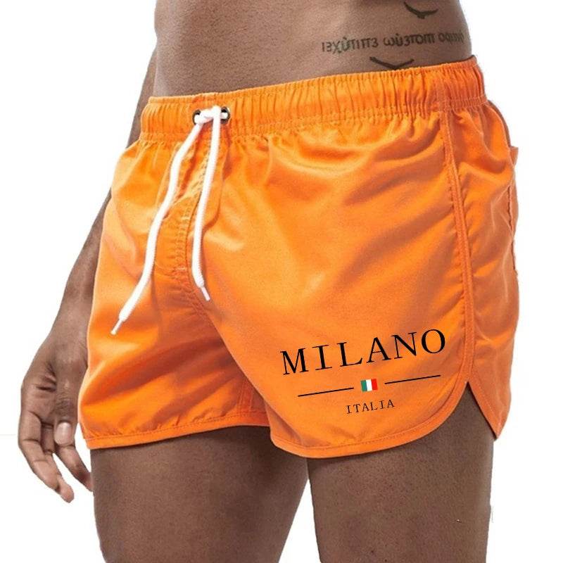 2025 Summer Men's Beach Shorts Urban Print Beach Trunks Jogging Casual Pants Quick Drying Swimming Homme Surf Lightweight Shorts - AIAZ