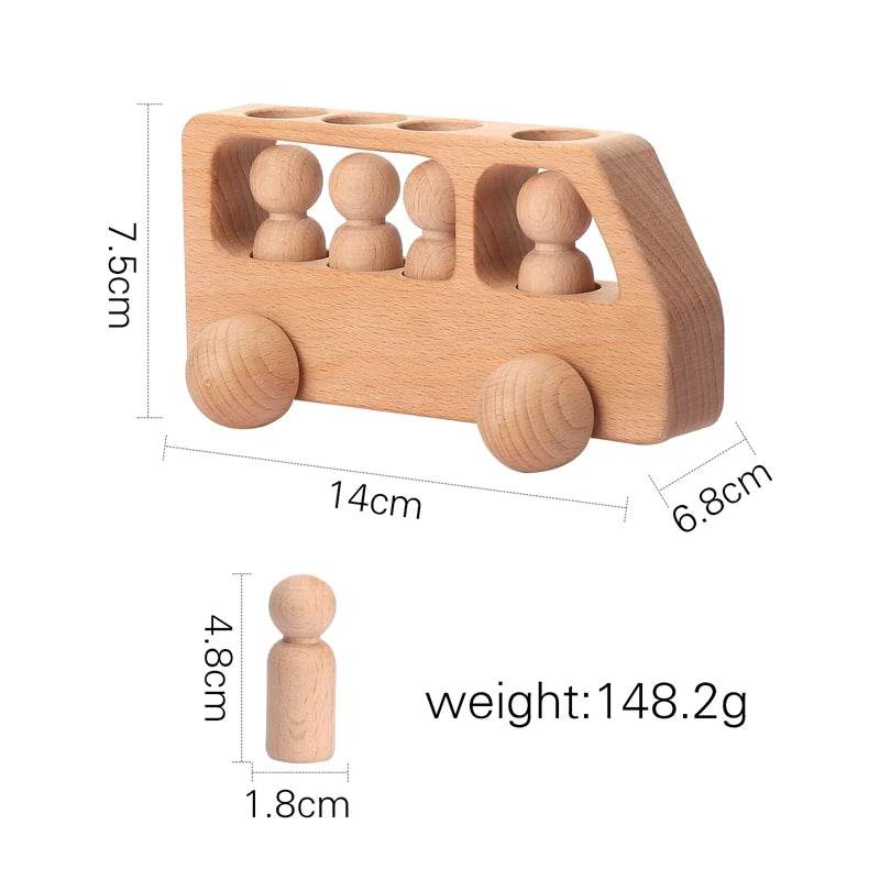 Wooden Train Birthday Toy Montessori Toys Baby Educational Toys Wooden Trolley Baby Learning Toys Number Of Wood Baby's Toys - AIAZ
