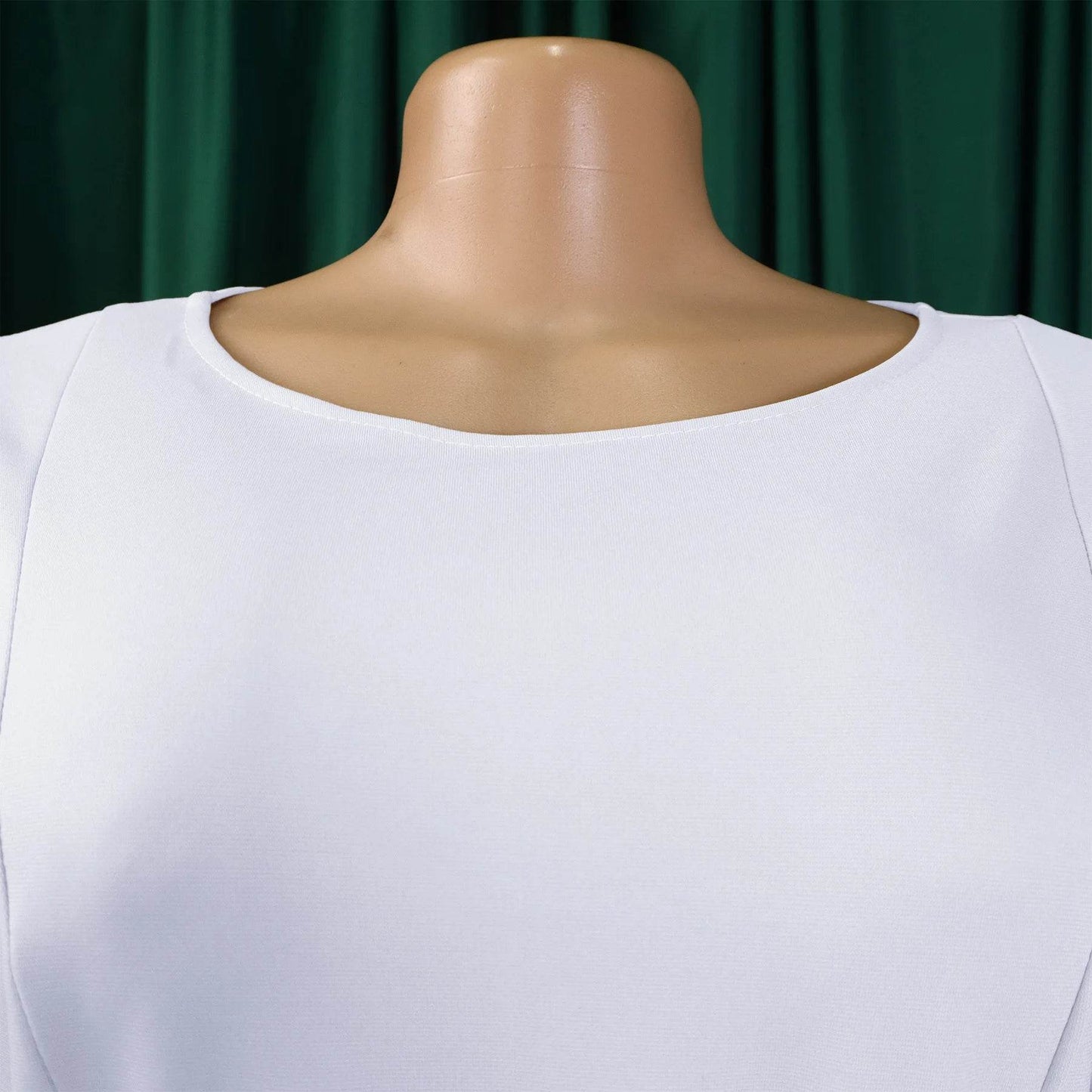 Elegant Office Dress for Women Professional O Neck Short Sleeve Belt Waisted A Line Mid Calf Formal Business Work Dress Midi New - AIAZ