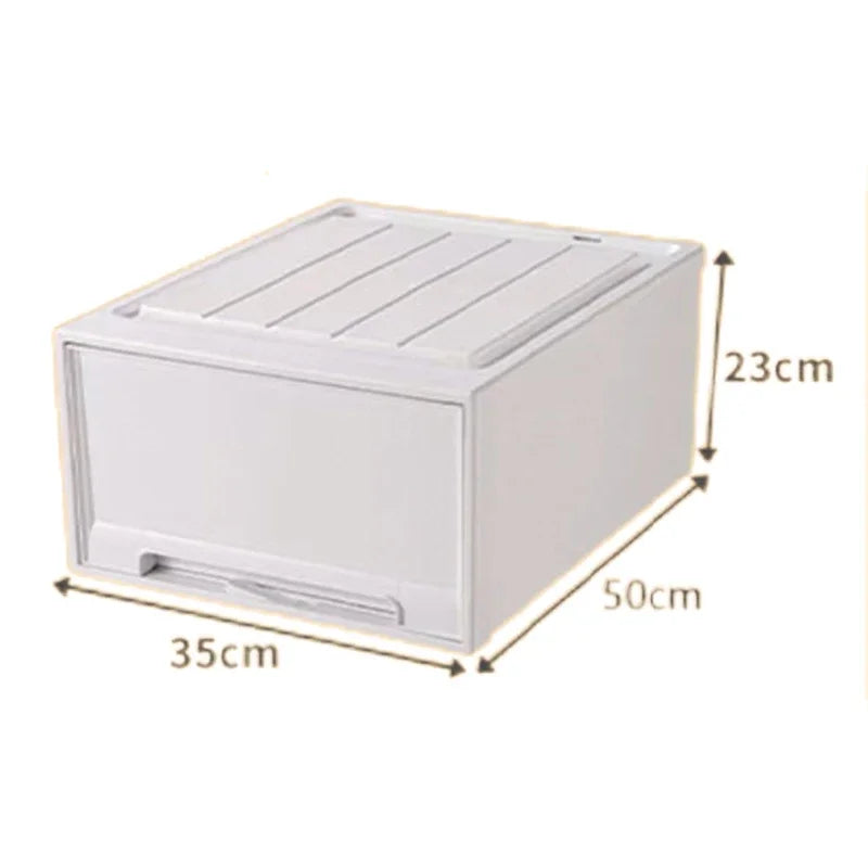 Wardrobe Storage Box High-capacity Drawer Style Stackable Container Transparent Plastic Containers for Household Use Storage
