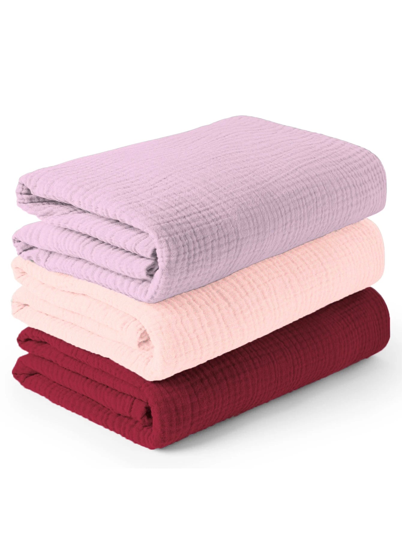 3PCS/set Soft Breathable Newborn Baby Receiving Blanket Muslin Swaddle Blankets