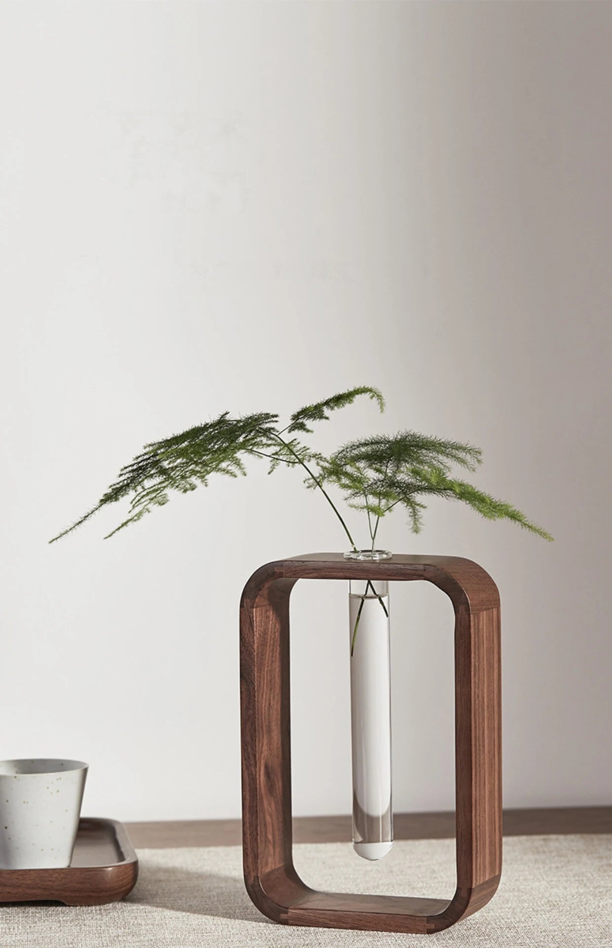 HeMu Rectangle Solid Wood Hydroponic Plant Retro Living Room Decoration Tea Room Dining Table Flower Arrangement Decoration Vase