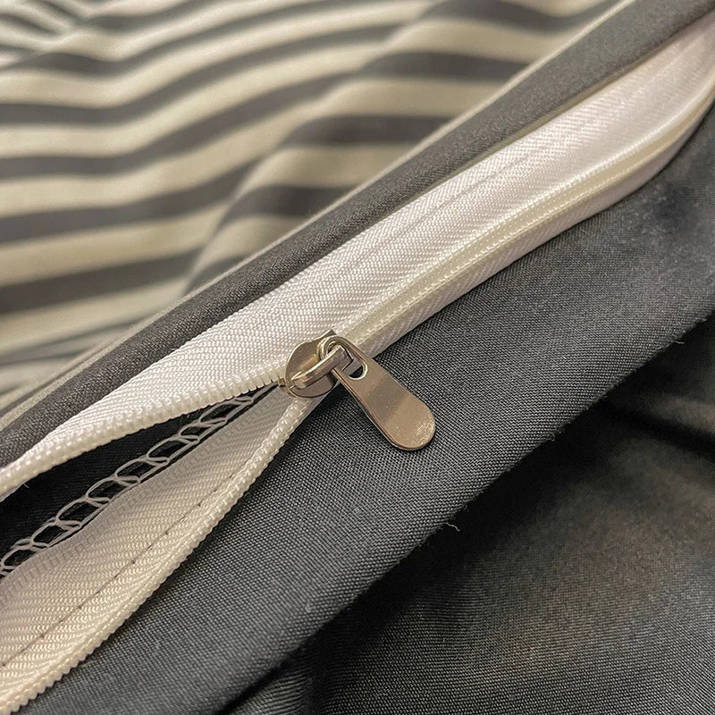 Nordic Plaid Pattern Wash Cotton Bedding Set Duvet Cover Pillowcase Bed Sheet Set Comforter Cover Bed Linens Set Queen King Size