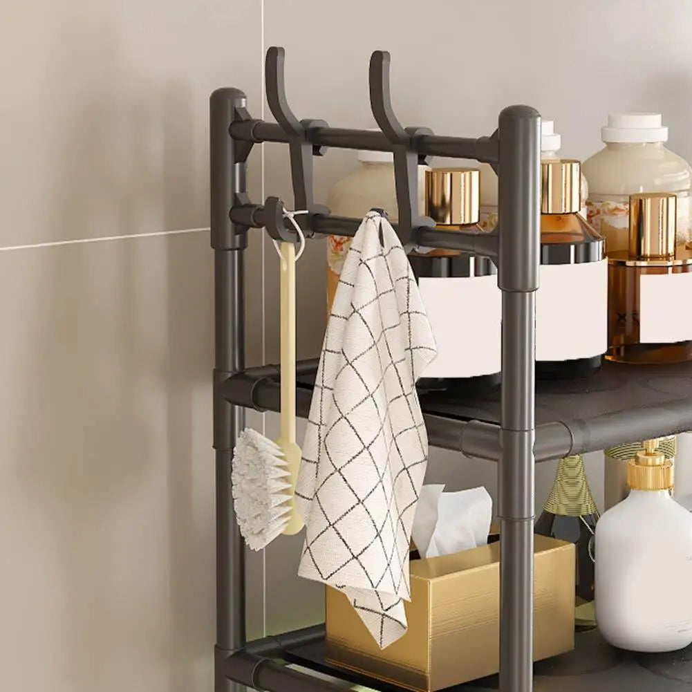 Over The Toilet Storage Space Saver Metal Bathroom Perforated Multi Rack Functional Bathroom Non Storage Shelves Y3E8