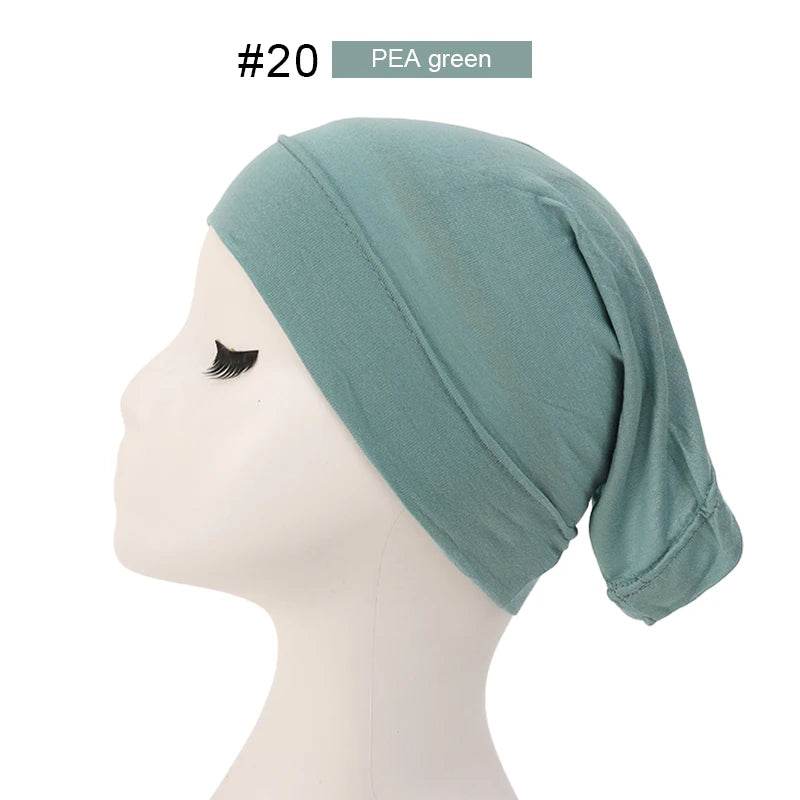 Fashion Muslim Hijab Caps Solid Underscarf Women Veil Modal Cotton Hijab Muslim Scarf Turbans Head Women's Hijabs Hat Islamic - AIAZ