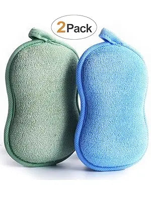 2Pcs Natural Baby Bath Sponge - Ultra Soft Baby Sponge for Bathing - Kids Bath Sponges for Infants, Toddler Bath Time