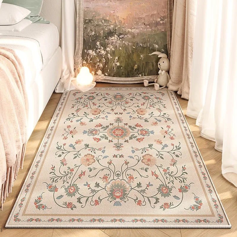 American Retro Bedroom Bedside Carpet Fashion Flower No-clean Wipe Coffee Table Mat Soft Living Room Sofa Cloakroom Rug Ковер 러그
